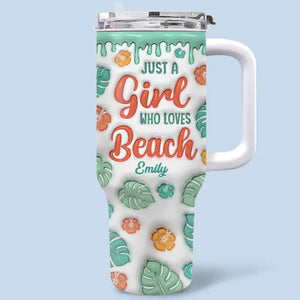 I Felt Like Summer Had Taken Me Over - Bestie Personalized Custom 3D Inflated Effect Printed 40 Oz Stainless Steel Tumbler With Handle - Summer Vacation Gift For Best Friends, BFF, Sisters