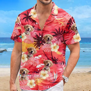 Custom Photo Forget The City, We Enjoy Our Summertime - Dog & Cat Personalized Custom Unisex Tropical Hawaiian Aloha Shirt - Summer Vacation Gift, Gift For Pet Owners, Pet Lovers