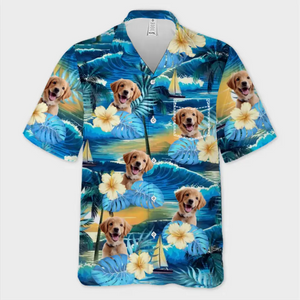 Custom Photo Summertime Is Calling Me - Dog & Cat Personalized Custom Unisex Tropical Hawaiian Aloha Shirt - Summer Vacation Gift, Gift For Pet Owners, Pet Lovers