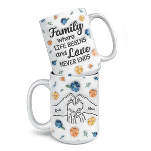 A Happy Family Is But An Earlier Heaven - Family Personalized Custom 3D Inflated Effect Printed Mug - Gift For Family Members