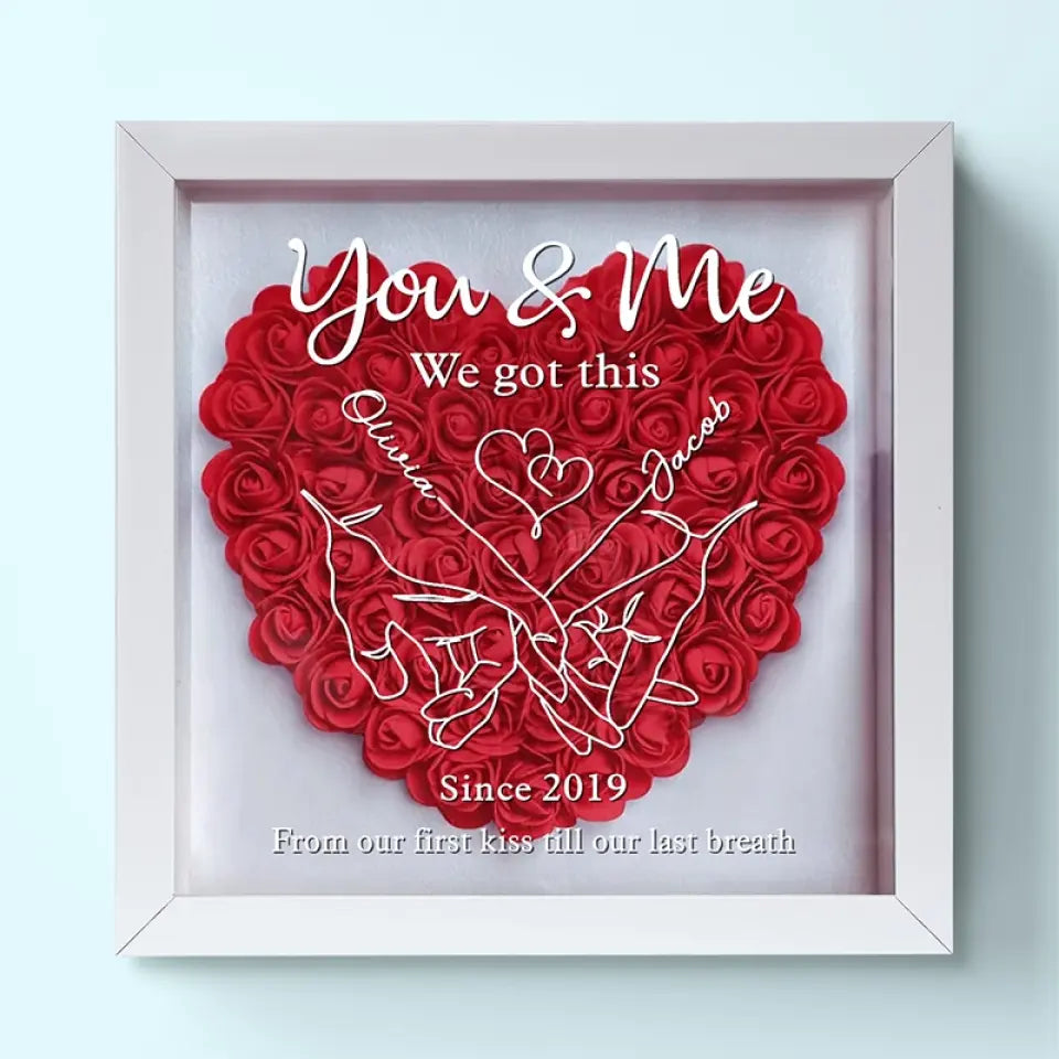 I Have Found The One Whom My Soul Loves - Couple Personalized Custom Flower Shadow Box - Gift For Husband Wife, Anniversary