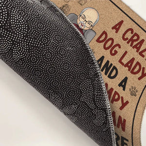 A Crazy Dog Lady & A Grumpy Old Man Live Here - Dog Personalized Custom Home Decor Decorative Mat - House Warming Gift For Pet Owners, Pet Lovers