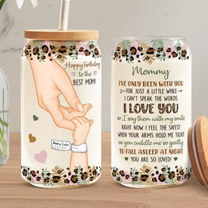 You Cuddle Me So Gently - Family Personalized Custom Glass Cup, Iced Coffee Cup - Mother's Day, Baby Shower Gift, Gift For First Mom