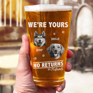 Custom Photo I Work Until Beer O’Clock - Dog & Cat Personalized Custom Beer Glass - Gift For Pet Owners, Pet Lovers