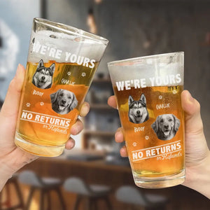 Custom Photo I Work Until Beer O’Clock - Dog & Cat Personalized Custom Beer Glass - Gift For Pet Owners, Pet Lovers