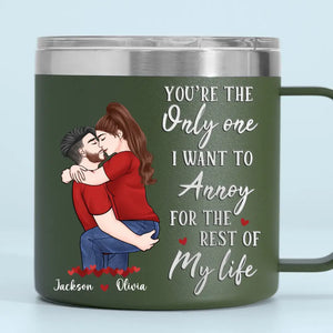 Congrats On Being My Husband - Couple Personalized Custom 14oz Stainless Steel Tumbler With Handle - Gift For Husband Wife, Anniversary