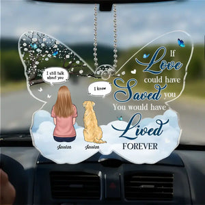 You Left Paw Prints On My Heart - Memorial Personalized Custom Car Ornament - Acrylic Custom Shaped - Sympathy Gift For Pet Owners, Pet Lovers