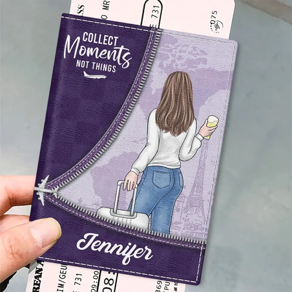 It's Summertime, Let's Collect Moments - Travel Personalized Custom Passport Cover, Passport Holder - Holiday Vacation Gift, Gift For Adventure Travel Lovers