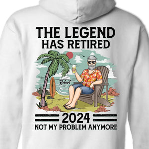 Retired See You At The Beach - Personalized Custom Back Printed Unisex T-shirt, Hoodie, Sweatshirt - Appreciation, Retirement Gift For Coworkers, Work Friends, Colleagues