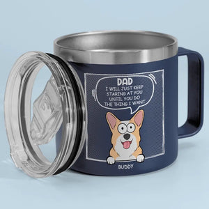 Furry Friends Make The Best Friends - Dog & Cat Personalized Custom 14oz Stainless Steel Tumbler With Handle - Gift For Pet Owners, Pet Lovers