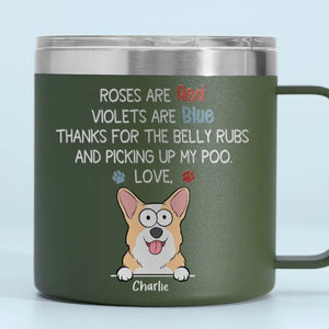 Dogs Are Love On Four Legs - Dog Personalized Custom 14oz Stainless Steel Tumbler With Handle - Gift For Pet Owners, Pet Lovers