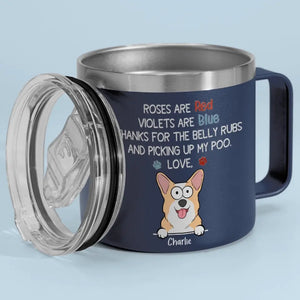 Dogs Are Love On Four Legs - Dog Personalized Custom 14oz Stainless Steel Tumbler With Handle - Gift For Pet Owners, Pet Lovers