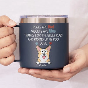 Dogs Are Love On Four Legs - Dog Personalized Custom 14oz Stainless Steel Tumbler With Handle - Gift For Pet Owners, Pet Lovers