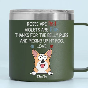 Dogs Are Love On Four Legs - Dog Personalized Custom 14oz Stainless Steel Tumbler With Handle - Gift For Pet Owners, Pet Lovers