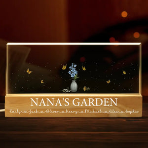 Grandma's Garden - Family Personalized Custom Acrylic Letters 3D LED Night Light - Gift For Mom, Grandma