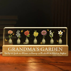 Grandma's Garden - Family Personalized Custom Acrylic Letters 3D LED Night Light - Gift For Mom, Grandma