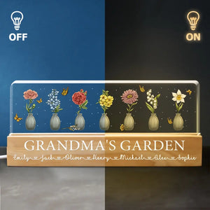 Grandma's Garden - Family Personalized Custom Acrylic Letters 3D LED Night Light - Gift For Mom, Grandma