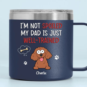 Pets Are The Family We Choose - Dog & Cat Personalized Custom 14oz Stainless Steel Tumbler With Handle - Gift For Pet Owners, Pet Lovers