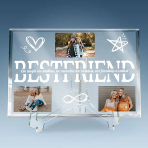 Custom Photo Our Laughs Are Limitless & Our Memories Are Countless - Bestie Personalized Custom Rectangle Shaped Acrylic Plaque - Gift For Best Friends, BFF, Sisters