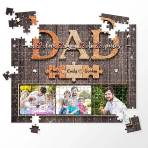 Custom Photo Family Is Where Love Begins - Family Personalized Custom Jigsaw Puzzle - Father's Day, Gift For Family Dad, Grandpa