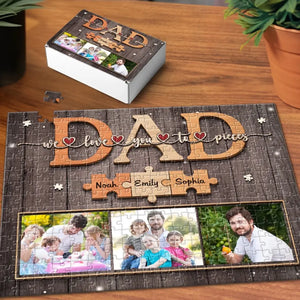 Custom Photo Family Is Where Love Begins - Family Personalized Custom Jigsaw Puzzle - Father's Day, Gift For Family Dad, Grandpa