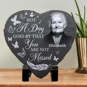 Custom Photo We Miss You And Love You Always - Memorial Personalized Custom Heart Shaped Stone With Stand - Sympathy Gift For Family Members