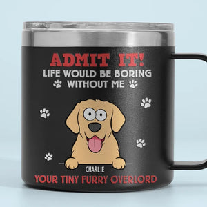 The Love Of A Pet Is A Blessing - Dog & Cat Personalized Custom 14oz Stainless Steel Tumbler With Handle - Gift For Pet Owners, Pet Lovers