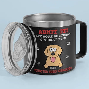 The Love Of A Pet Is A Blessing - Dog & Cat Personalized Custom 14oz Stainless Steel Tumbler With Handle - Gift For Pet Owners, Pet Lovers