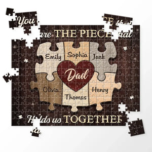 You Are The Heart Of Our Family - Family Personalized Custom Jigsaw Puzzle - Father's Day, Gift For Dad, Grandpa