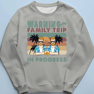 Warning Family Trip In Progress - Family Personalized Custom Unisex T-shirt, Hoodie, Sweatshirt - Summer Vacation Gift For Family Members