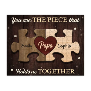 You Are The Heart Of Our Family - Family Personalized Custom Jigsaw Puzzle - Father's Day, Gift For Dad, Grandpa