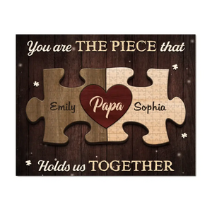 You Are The Heart Of Our Family - Family Personalized Custom Jigsaw Puzzle - Father's Day, Gift For Dad, Grandpa