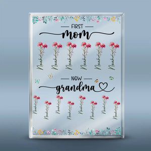 Proud Grandma Of A Kid - Family Personalized Custom Rectangle Shaped Acrylic Plaque - Gift For Mom, Grandma