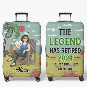 Not My Problem Anymore - Personalized Custom Luggage Cover - Appreciation, Retirement  Gift For Coworkers, Work Friends, Colleagues, Travel Lovers