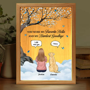 You Left Paw Prints On My Heart - Memorial Personalized Custom Frame Light Box - Sympathy Gift For Pet Owners, Pet Lovers