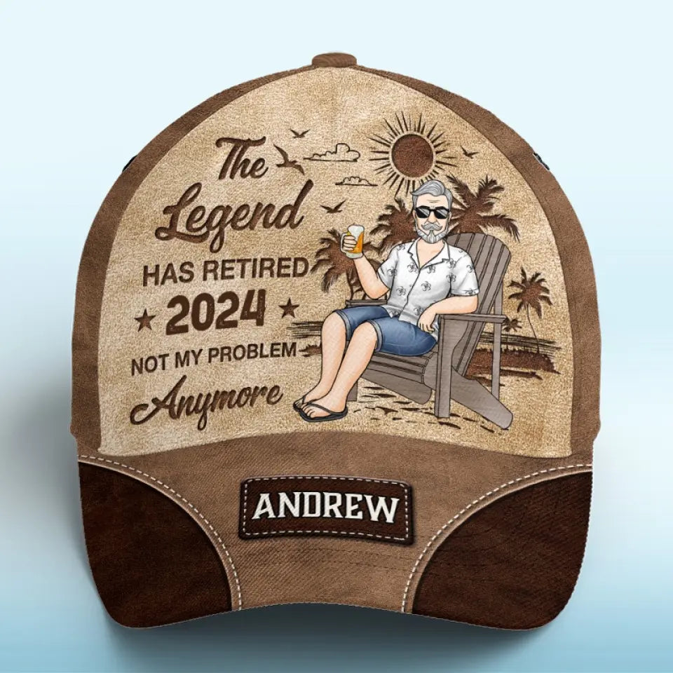 The Legend Has Retired - Personalized Custom Hat, All Over Print Classic Cap - Appreciation, Retirement Gift For Coworkers, Work Friends, Colleagues