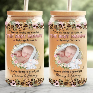 Custom Photo Welcome To The World - Family Personalized Custom Glass Cup, Iced Coffee Cup - Gift For Mom