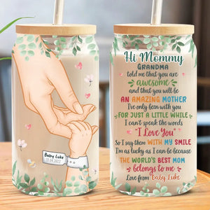 You Are Doing Better Than You Think You Are - Family Personalized Custom Glass Cup, Iced Coffee Cup - Mother's Day, Baby Shower Gift, Gift For First Mom