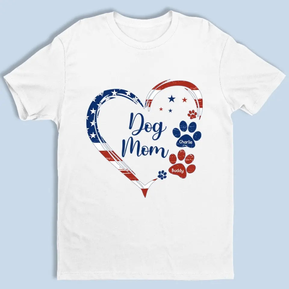 A True Friend Leaves Paw Prints On Your Heart - Dog & Cat Personalized Custom Unisex T-shirt, Hoodie, Sweatshirt - 4th Of July, Gift For Pet Owners, Pet Lovers