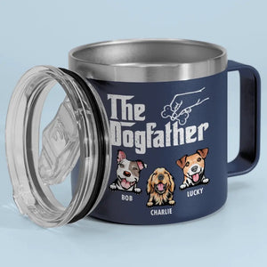 We Woof You Every Day - Dog Personalized Custom 14oz Stainless Steel Tumbler With Handle - Gift For Pet Owners, Pet Lovers