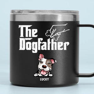 We Woof You Every Day - Dog Personalized Custom 14oz Stainless Steel Tumbler With Handle - Gift For Pet Owners, Pet Lovers