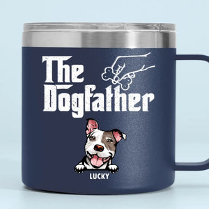 We Woof You Every Day - Dog Personalized Custom 14oz Stainless Steel Tumbler With Handle - Gift For Pet Owners, Pet Lovers