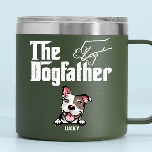 We Woof You Every Day - Dog Personalized Custom 14oz Stainless Steel Tumbler With Handle - Gift For Pet Owners, Pet Lovers