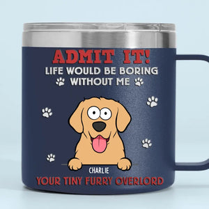 The Love Of A Pet Is A Blessing - Dog & Cat Personalized Custom 14oz Stainless Steel Tumbler With Handle - Gift For Pet Owners, Pet Lovers