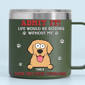 The Love Of A Pet Is A Blessing - Dog & Cat Personalized Custom 14oz Stainless Steel Tumbler With Handle - Gift For Pet Owners, Pet Lovers