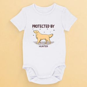 Protected By The Loyal Guardian - Dog Personalized Custom Baby Onesie - Baby Shower Gift, Gift For Pet Owners, Pet Lovers