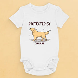 Protected By The Loyal Guardian - Dog Personalized Custom Baby Onesie - Baby Shower Gift, Gift For Pet Owners, Pet Lovers