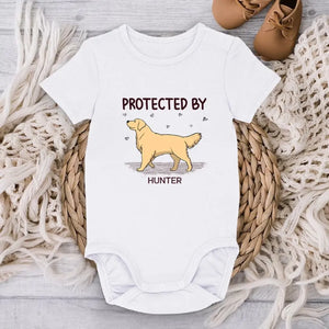 Protected By The Loyal Guardian - Dog Personalized Custom Baby Onesie - Baby Shower Gift, Gift For Pet Owners, Pet Lovers