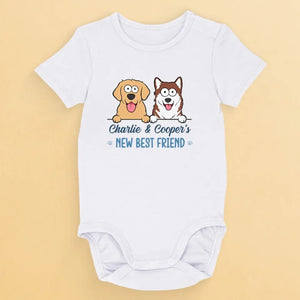 New Best Friend - Dog & Cat Personalized Custom Baby Onesie - Baby Shower Gift, Gift For Pet Owners, Pet Lovers