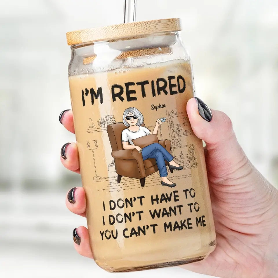 There’s One Thing I Always Wanted To Do Before I Quit Retire - Personalized Custom Glass Cup, Iced Coffee Cup - Appreciation, Retirement Gift For Coworkers, Work Friends, Colleagues